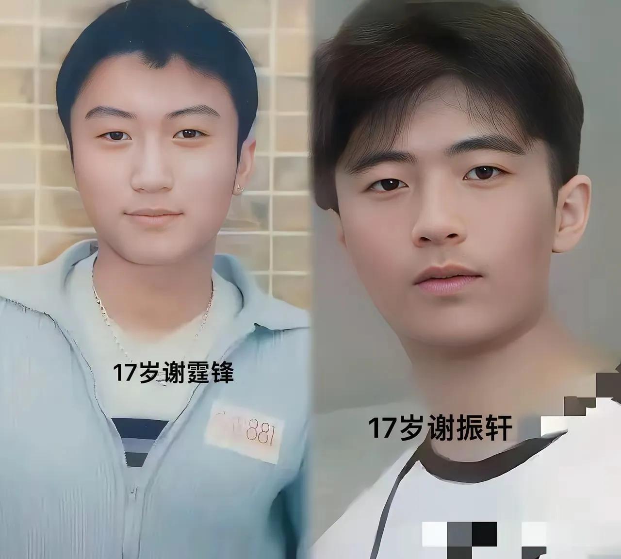 17岁的谢霆锋看起来并没有很惊艳，眼睛不够大，下颌线条不够流畅，一脸稚嫩的样子，