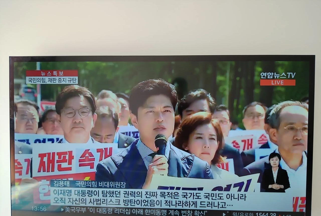 令人讨厌的韩国国民力量党议员们，又到法院抗议去了。这些倒行逆施的议员们，从反对