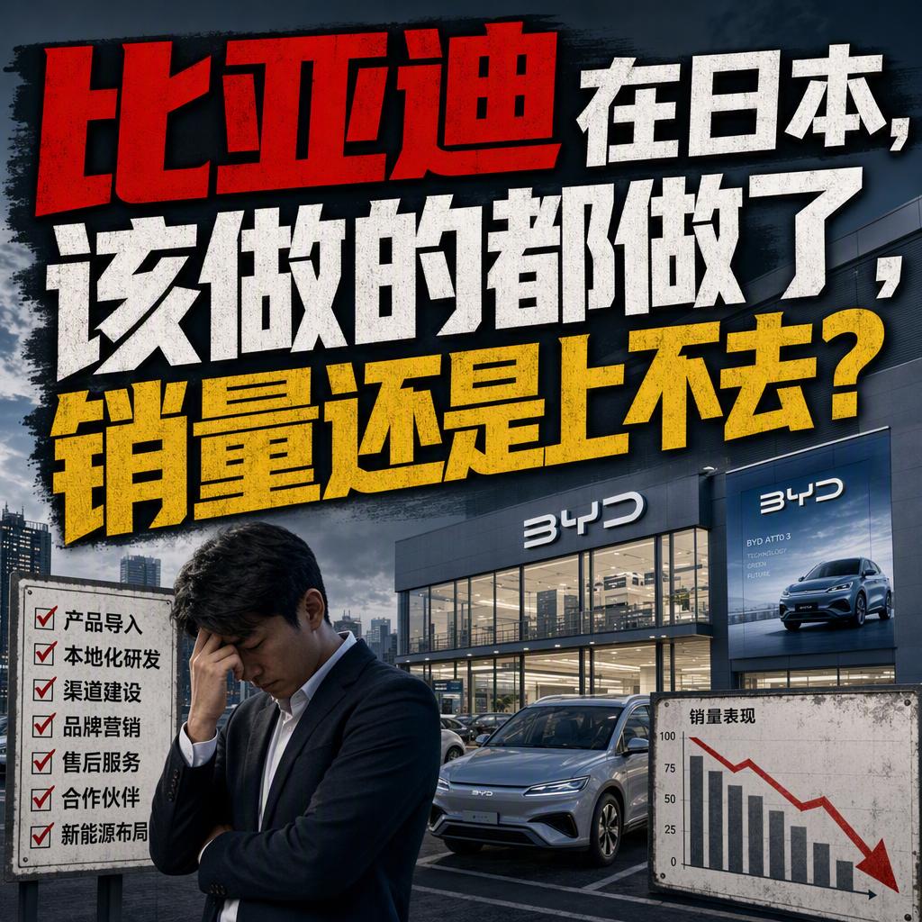很多人以为比亚迪能横扫全球，只要复制中国打法就能在日本大卖。但现实是，比亚迪在