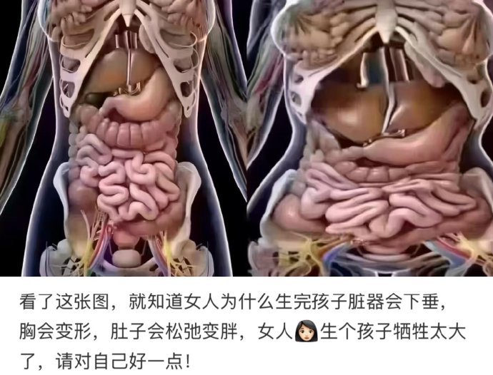看了这张图就知道女性生孩子有多艰辛