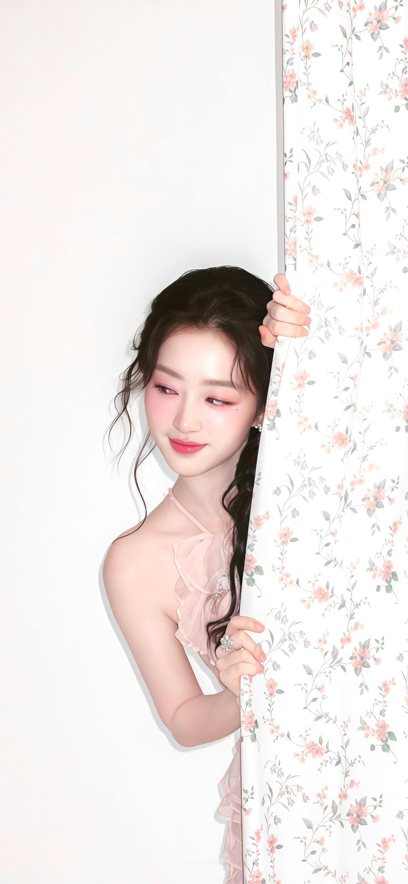 邓恩熙·梨花缓相思慢🌸🫧·头像壁纸更新～邓恩熙粉色露背裙