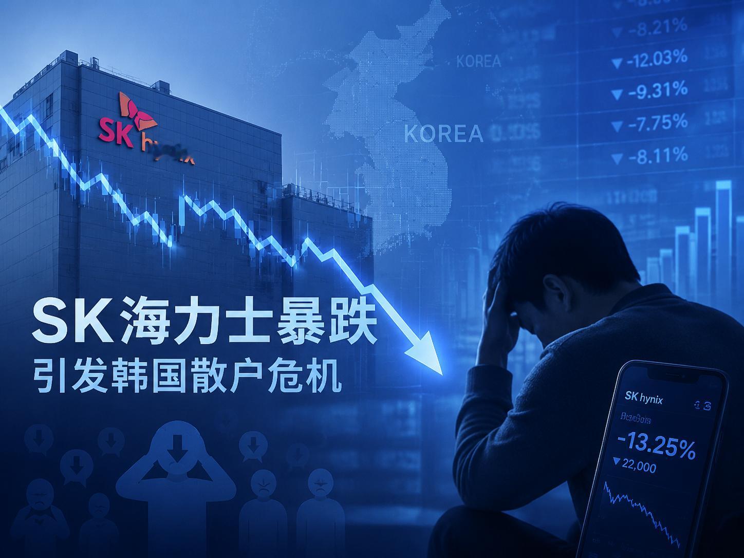 海力士暴跌致韩国散户爆仓，引发危机昨天，SK海力士单日暴跌15.4%，不仅影响存
