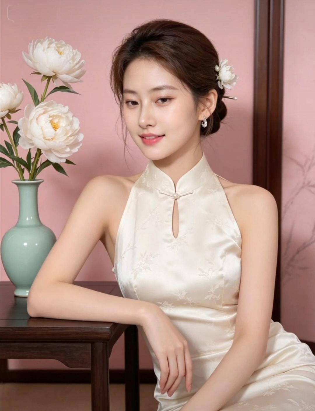 优雅旗袍，温婉如花，尽显东方之美。