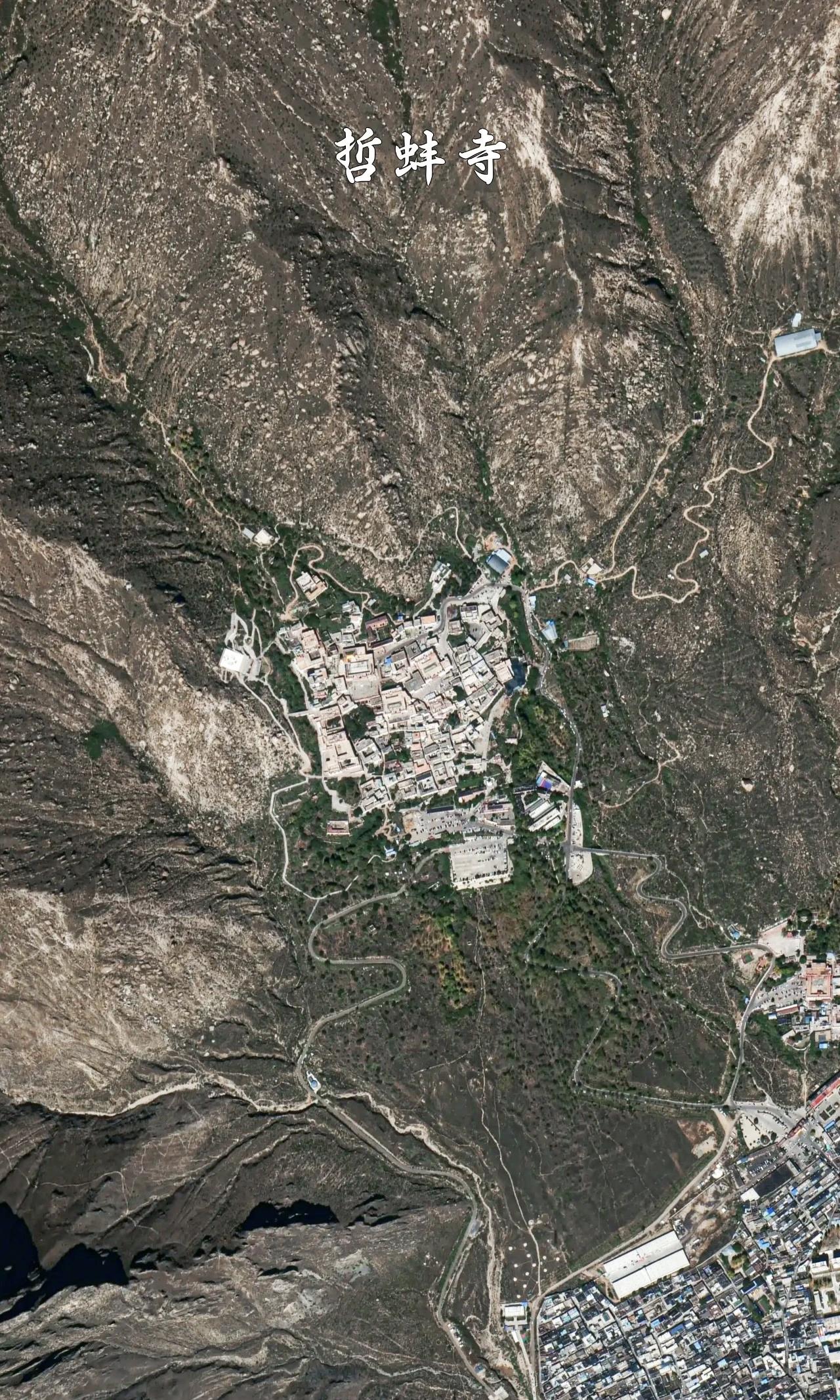 拉萨哲蚌寺高清卫星图