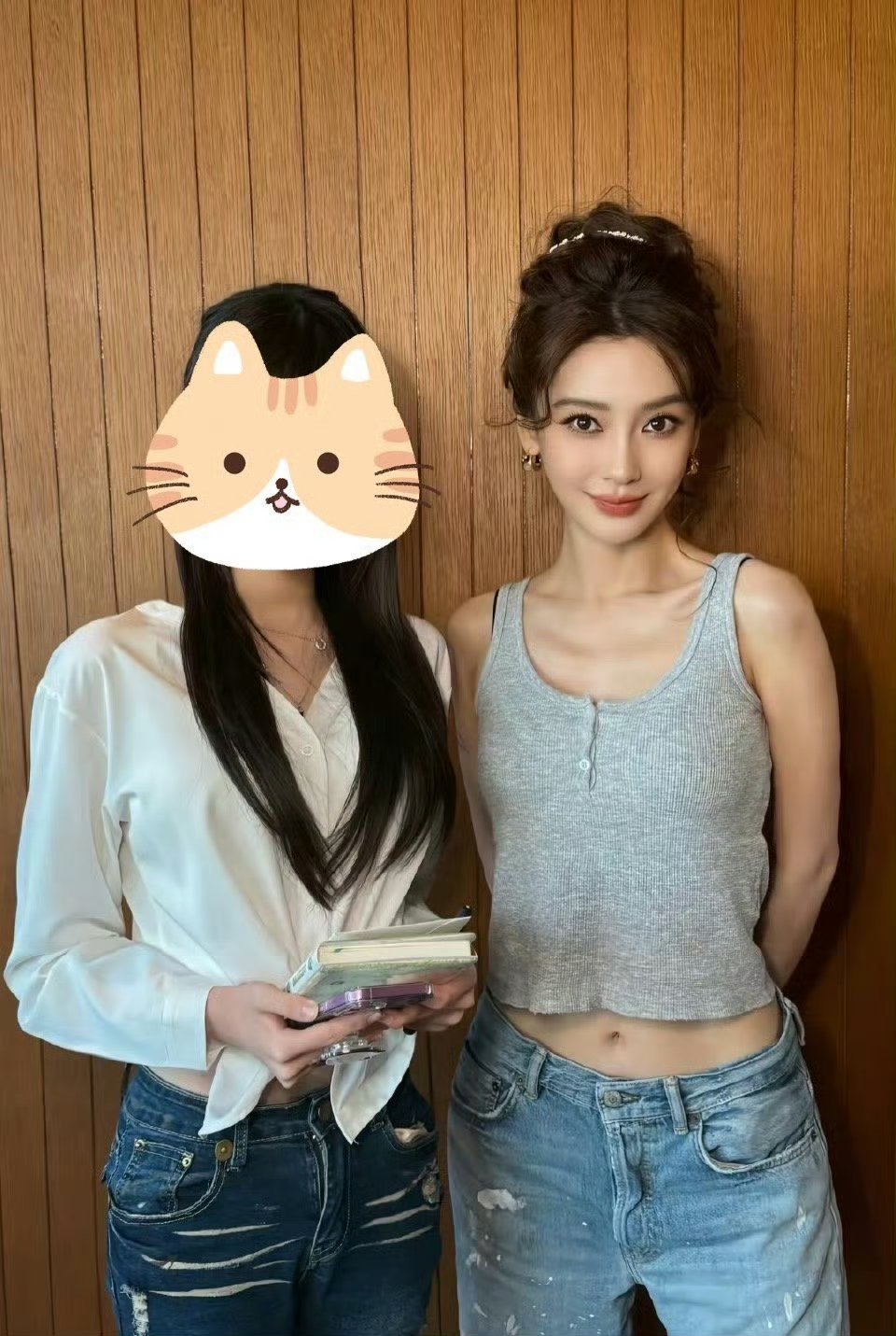 angelababy最新合照，好温柔的鼻姐​​​