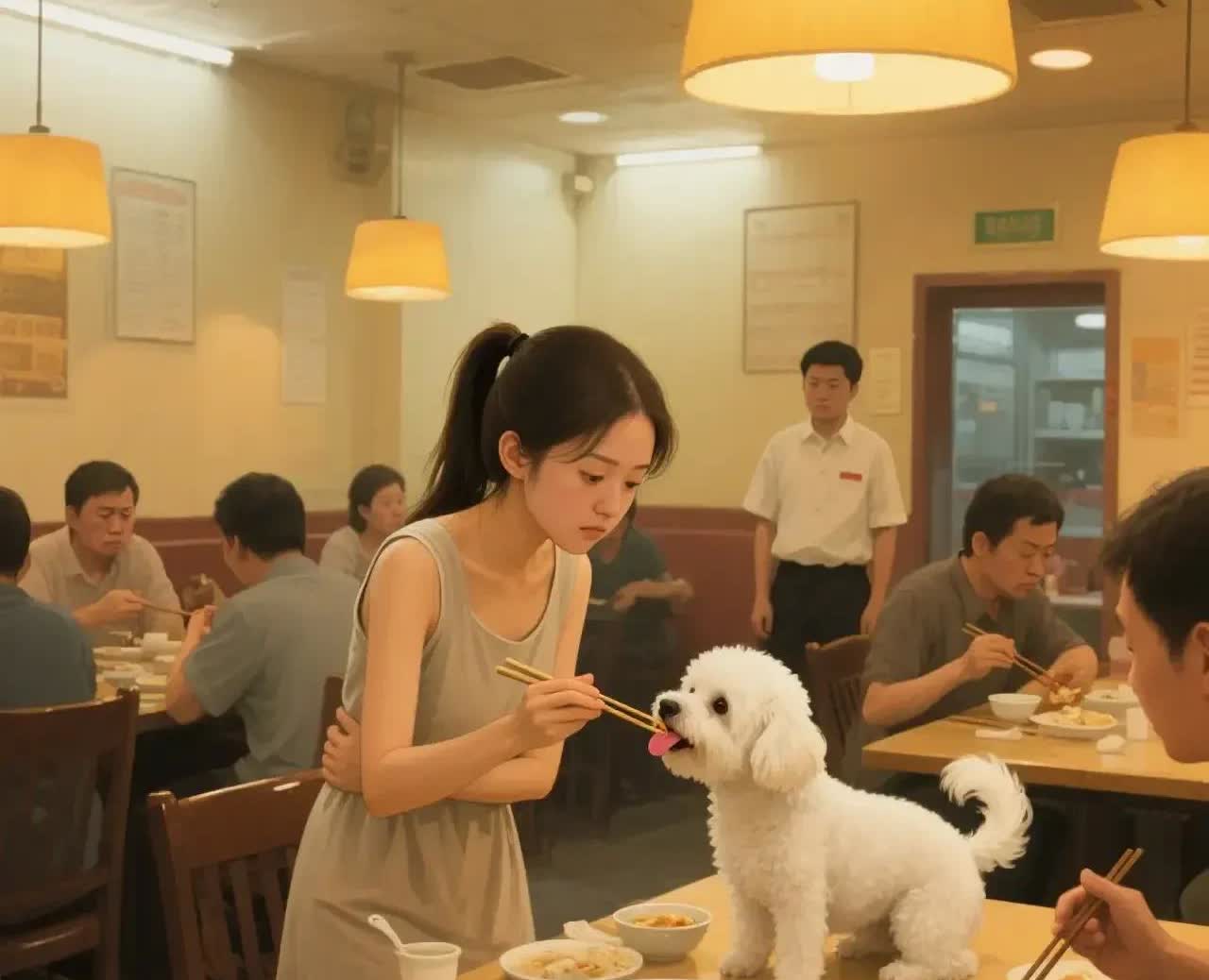 世界之大无奇不有。这不，在江西宜春，一女子到饭店吃饭，竟然把狗狗带来了，甚至还上