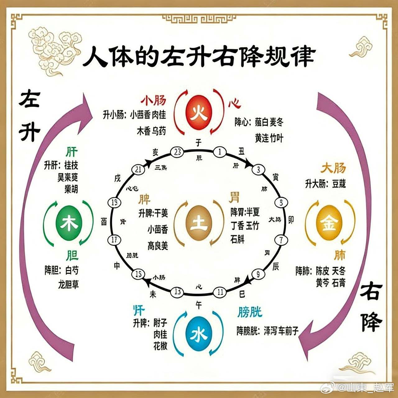 把中医「左升右降」的底层逻辑特别清楚一、一句话总纲（最关键）中医左升右降，不是解