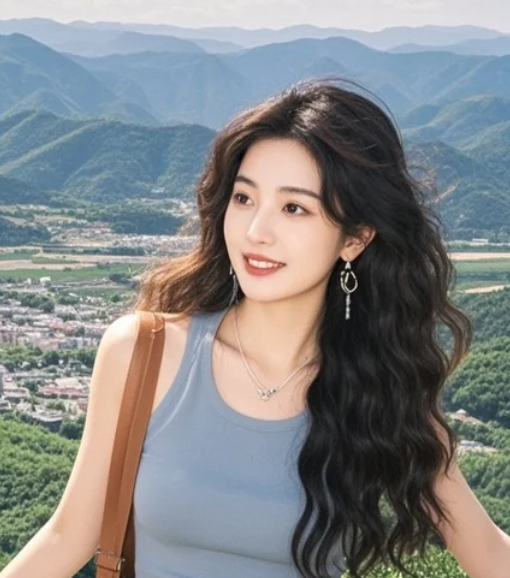 远山小镇映衬下的自由灵魂