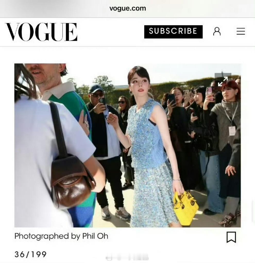 全球顶级杂志美版VOGUE评选的2026春夏时装周最佳街拍，迪丽热巴Dior大秀