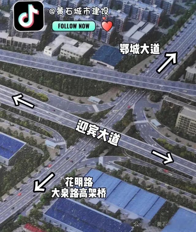 黄石这里大变样! 这一道路最宽处17个车道 你已经习惯走了吗?