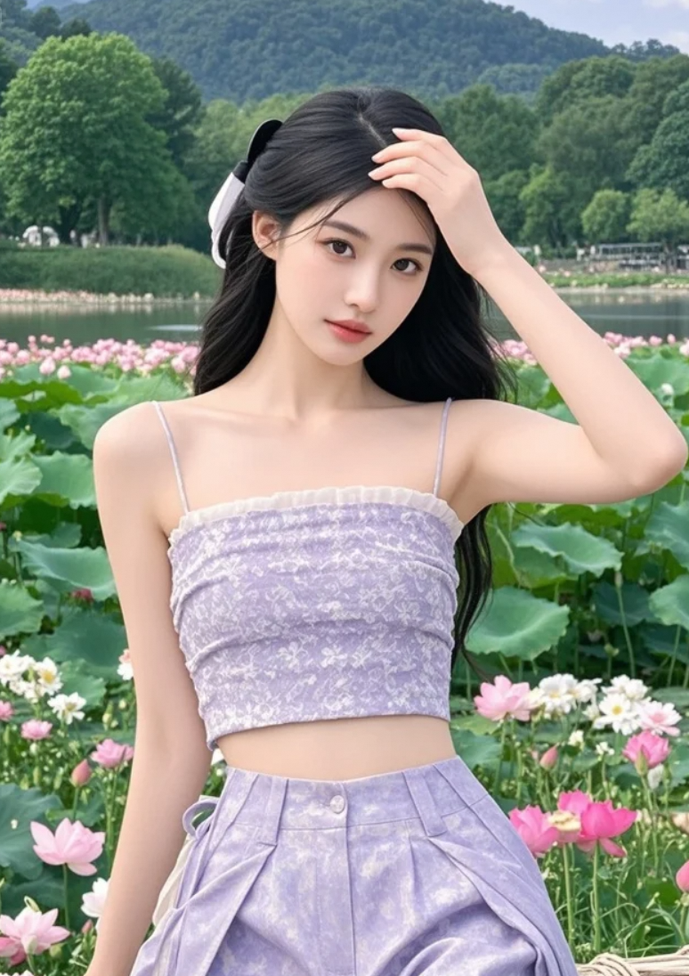 这才是夏天该有的样子：美女赏荷图鉴