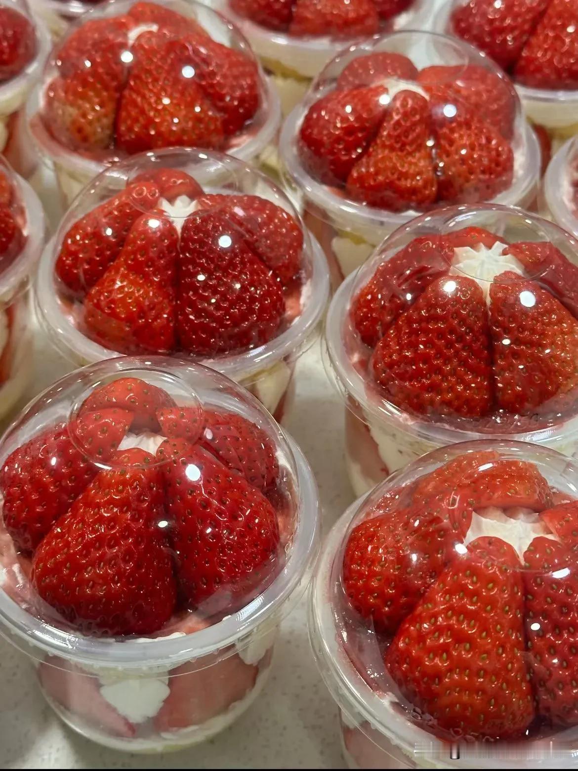 记录我的2026草莓蛋糕太美太香太好吃了哈！