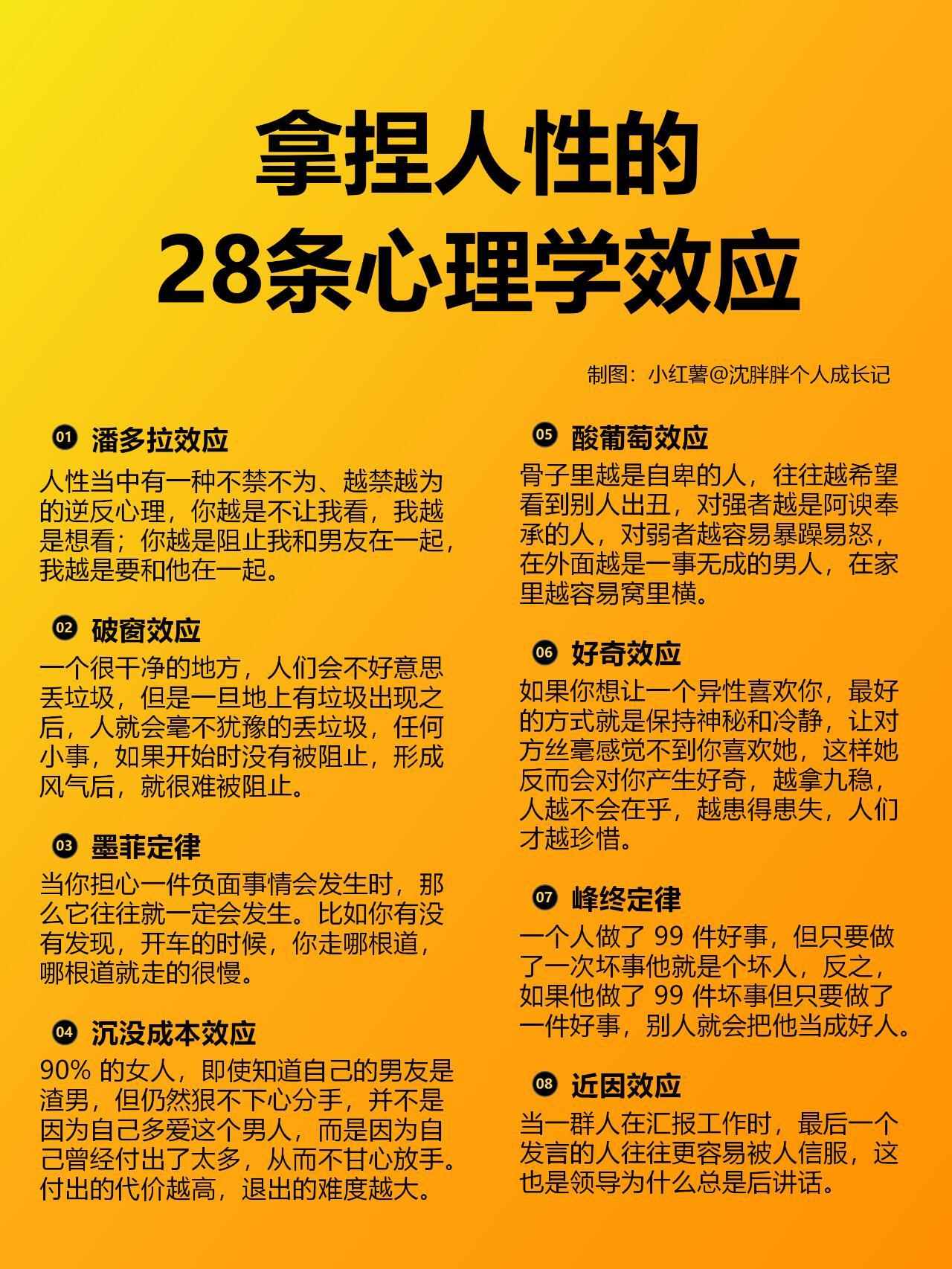 拿捏人性的28条心理学效应！