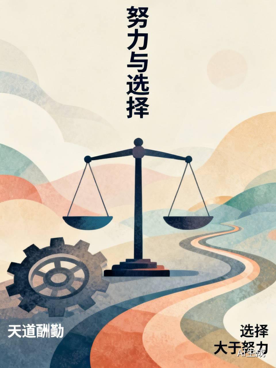 努力和选择，就像人生天平的两端，难分高下。有人说“天道酬勤”，有人讲“选择大于努