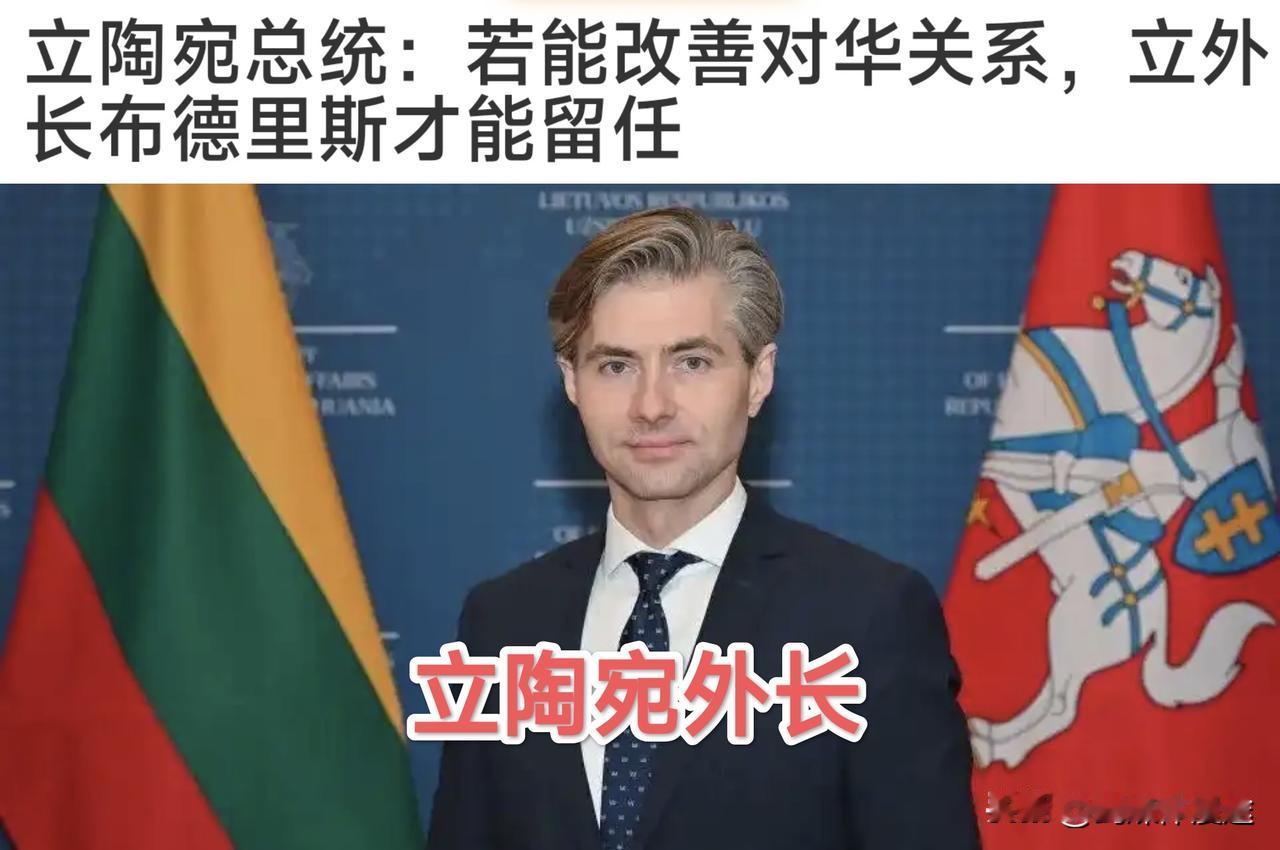 立陶宛总统称：立陶宛外长如果想保住职位唯一办法就是改善与中国的关系，但台湾对立
