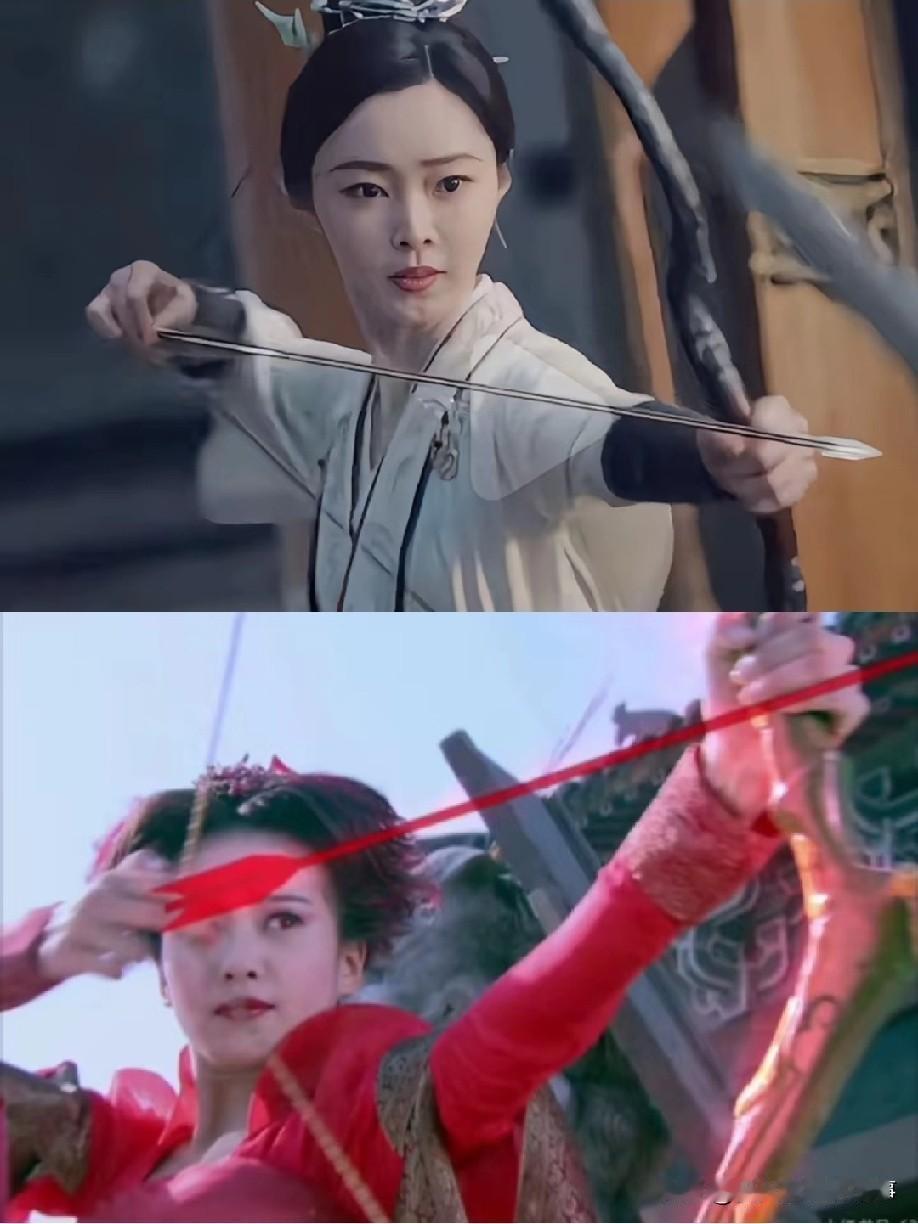 同样是无实物表演射箭，宋轶和刘诗诗这差距，说多了都是笑点。宋轶那拉弓姿势，