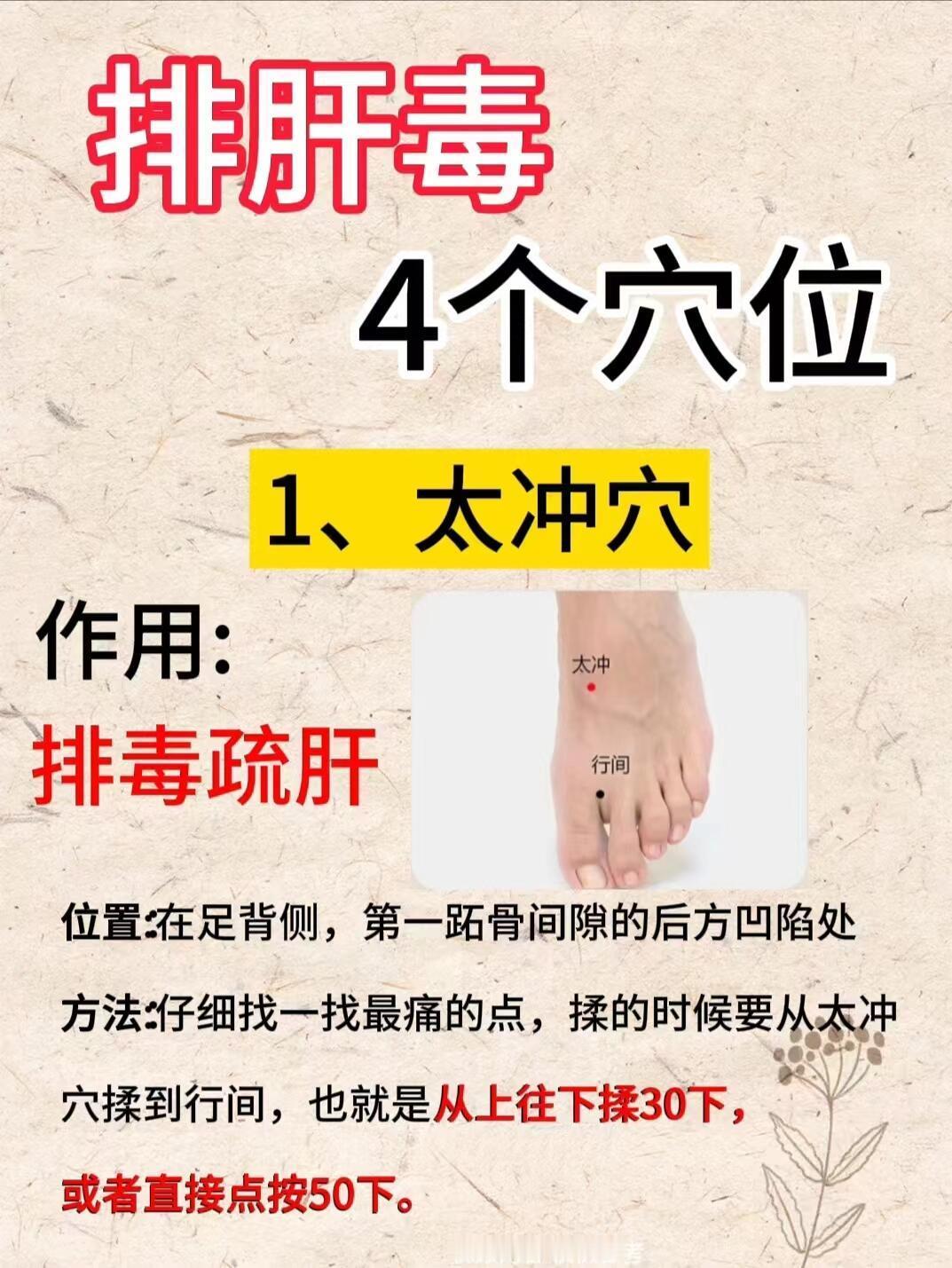 4个穴位排肝毒，清除体内残余​​​