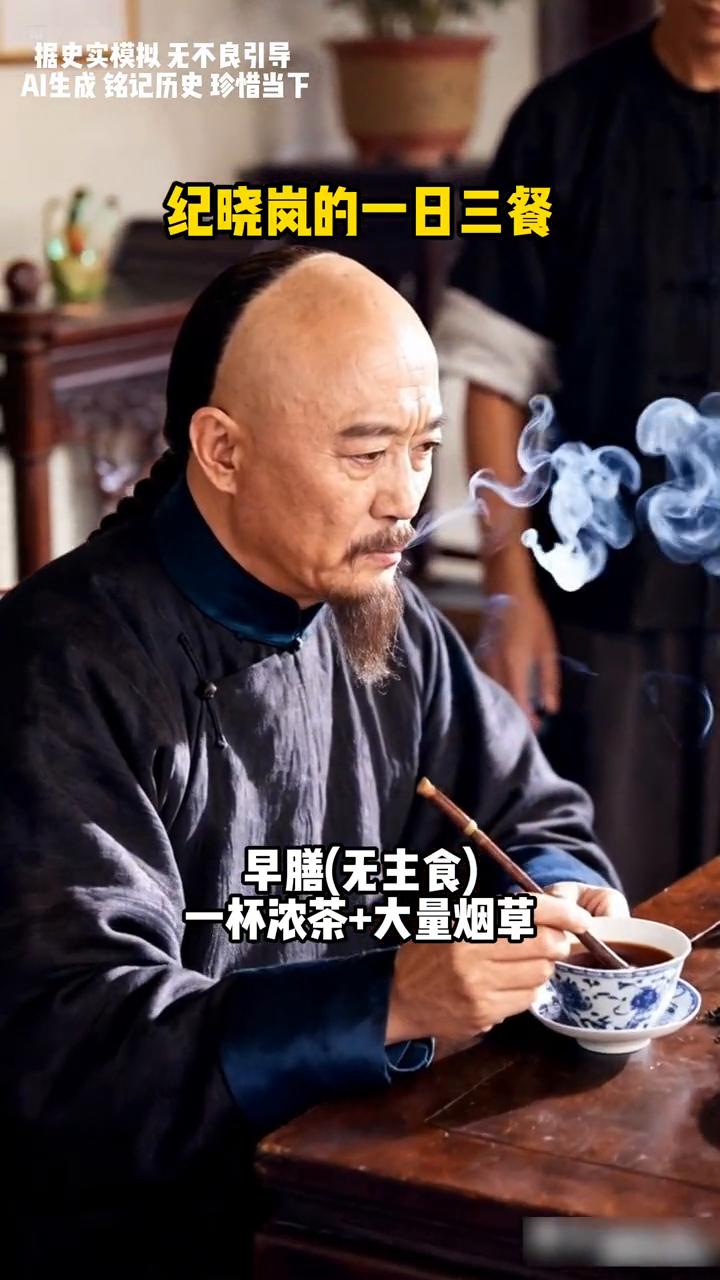 纪晓岗一日三餐都吃什么？纪晓岚的一日三餐：·早膳(无主食)：一杯浓茶+大量烟