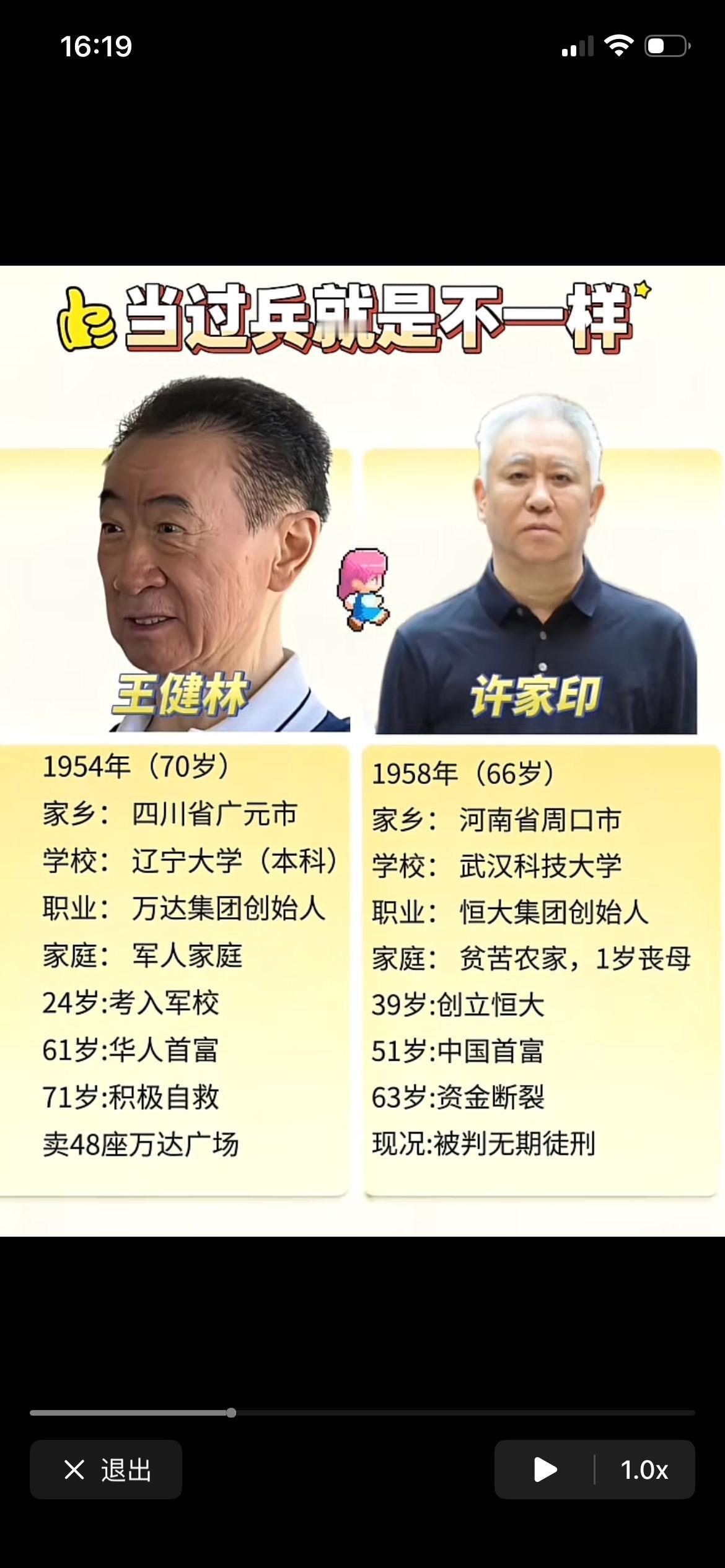 王健林和许家印这两位大佬，人生轨迹天差地别。王健林当过兵，有军人的坚毅果敢，19