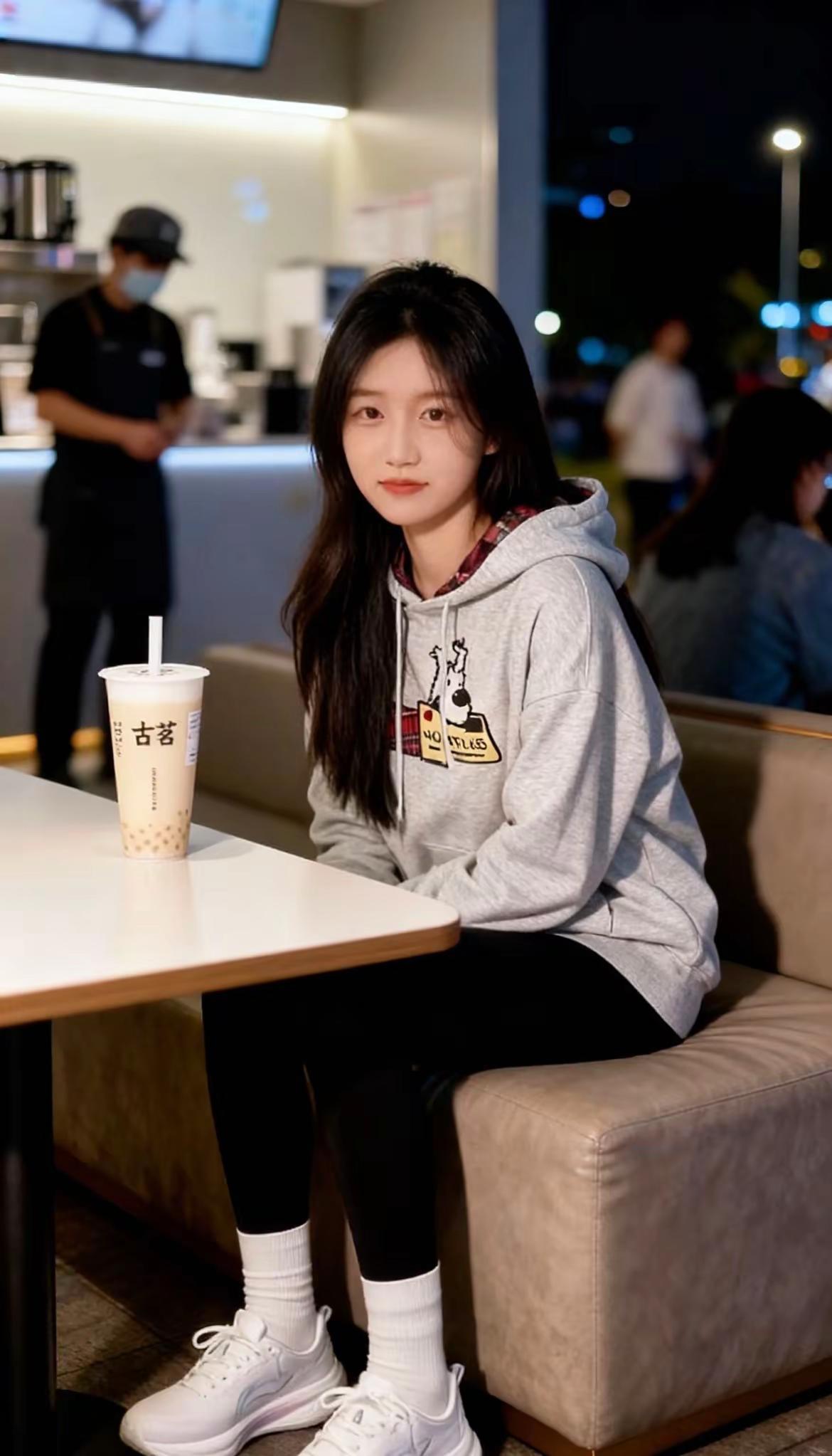 何以解忧，唯有奶茶(＾∇＾)🧋。穿搭街拍穿搭休闲制服今日分享