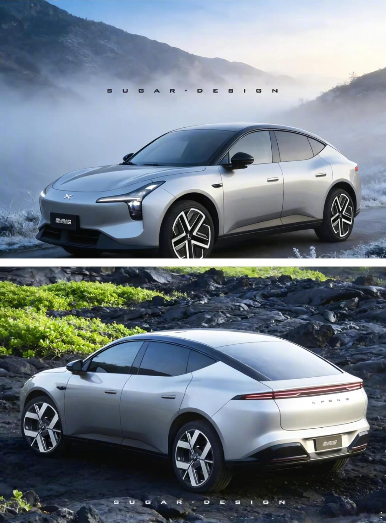 小鹏MONA系列SUV的渲染图来了，目前看无论是车身的比例，还是这套家族语言，放