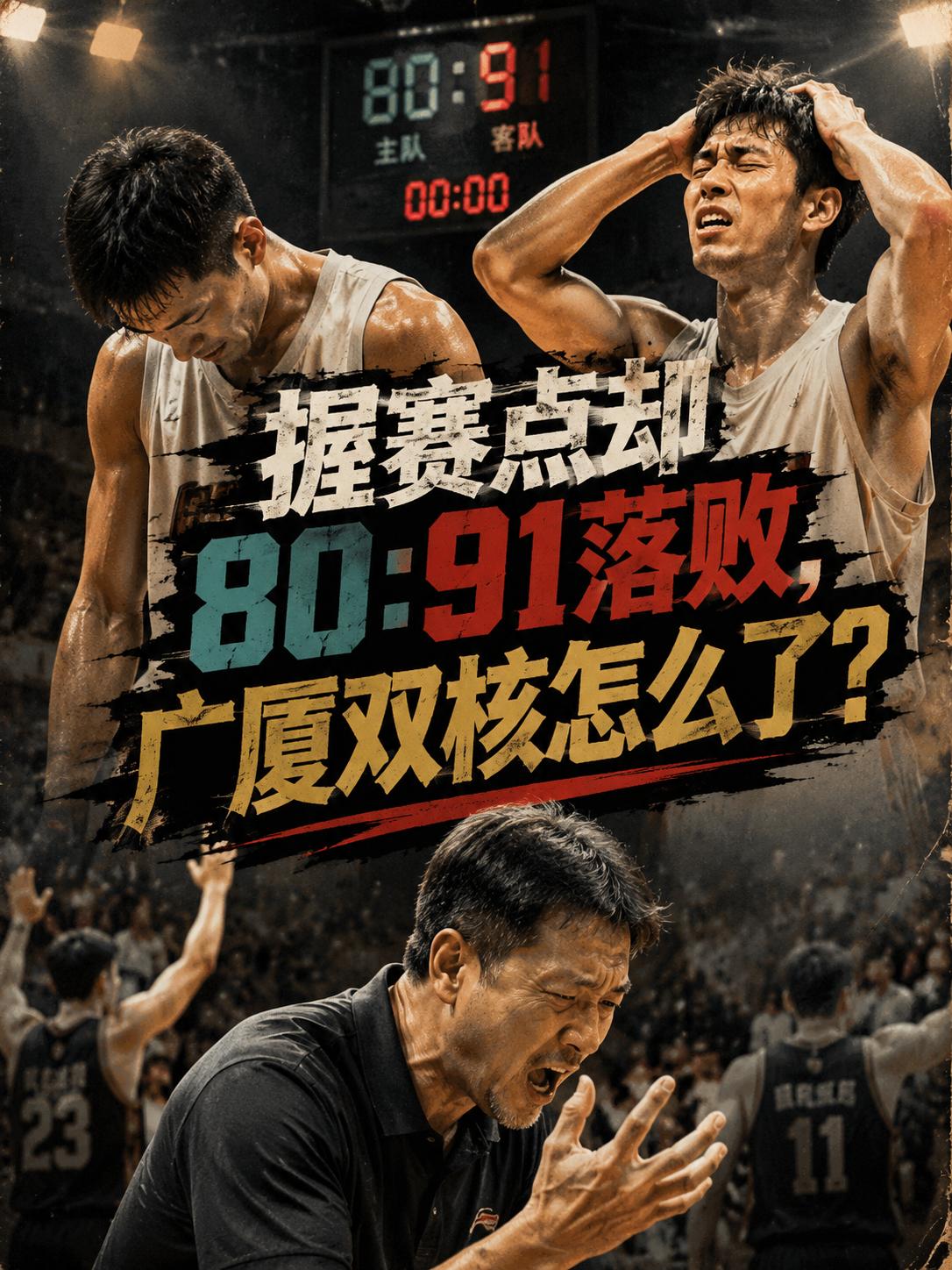 难道双核驱动真的不行？否则，广厦队为什么在握赛点的情况下阴沟翻船，80:91不敌