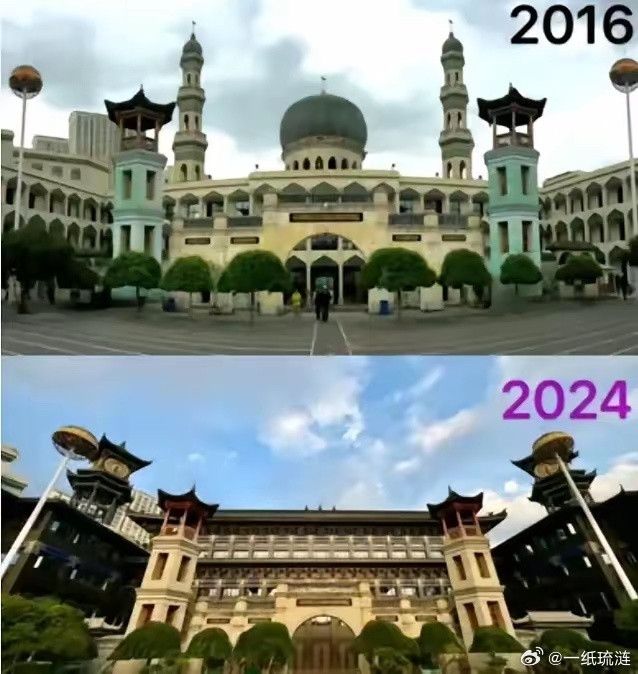 最近两年全国各地的清真寺都在悄悄“换新衣”，慢慢去掉了标志性的阿拉伯穹顶风格，换