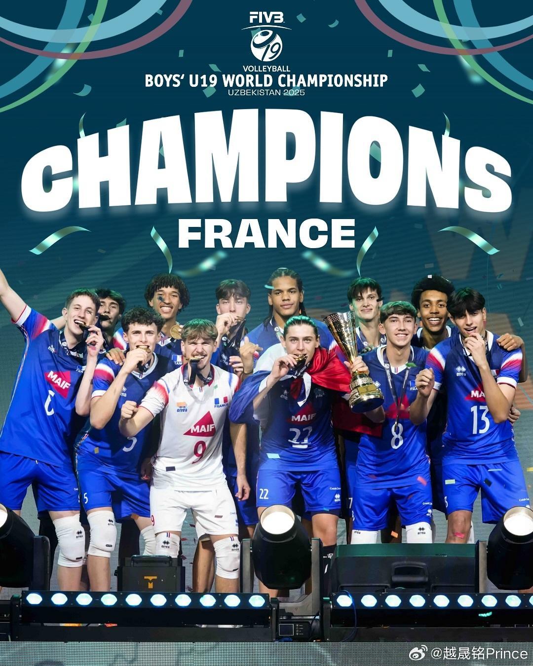 ⚔️U19男排世锦赛落下帷幕，前三名被欧洲组团包揽，法国、波兰、西班牙分别取得