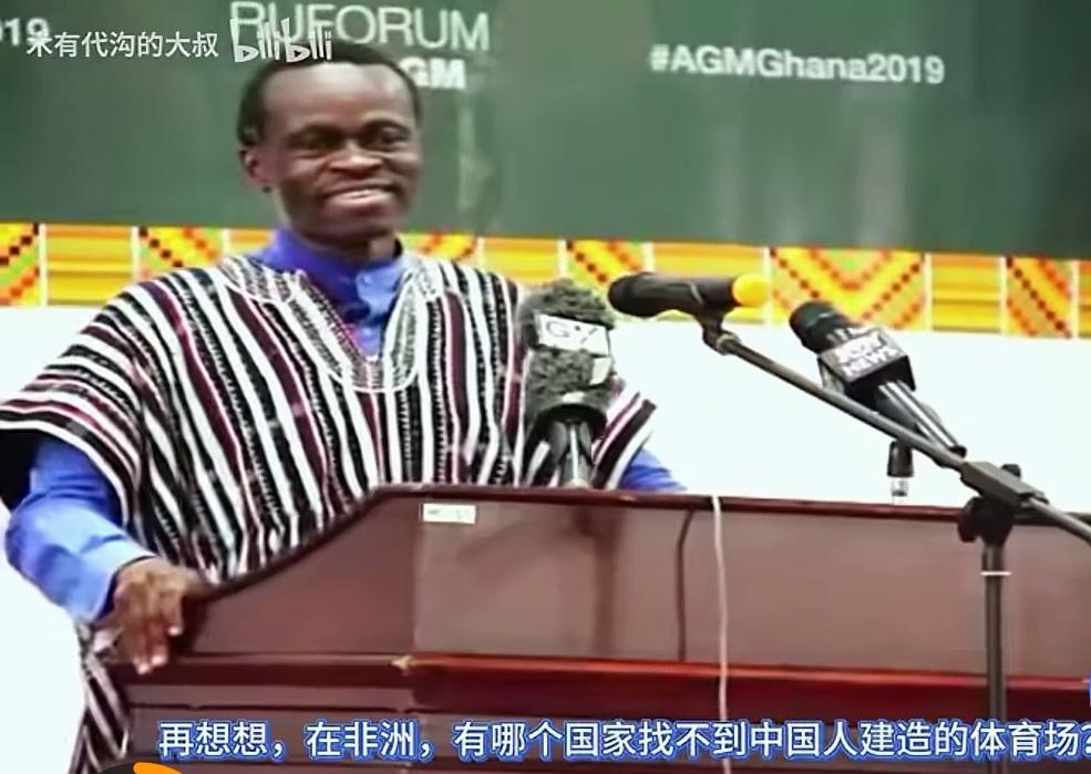 这个非洲学者，在污蔑抹黑中国呢？他在发言中，强调了中国在非洲援建项目是有目的的，