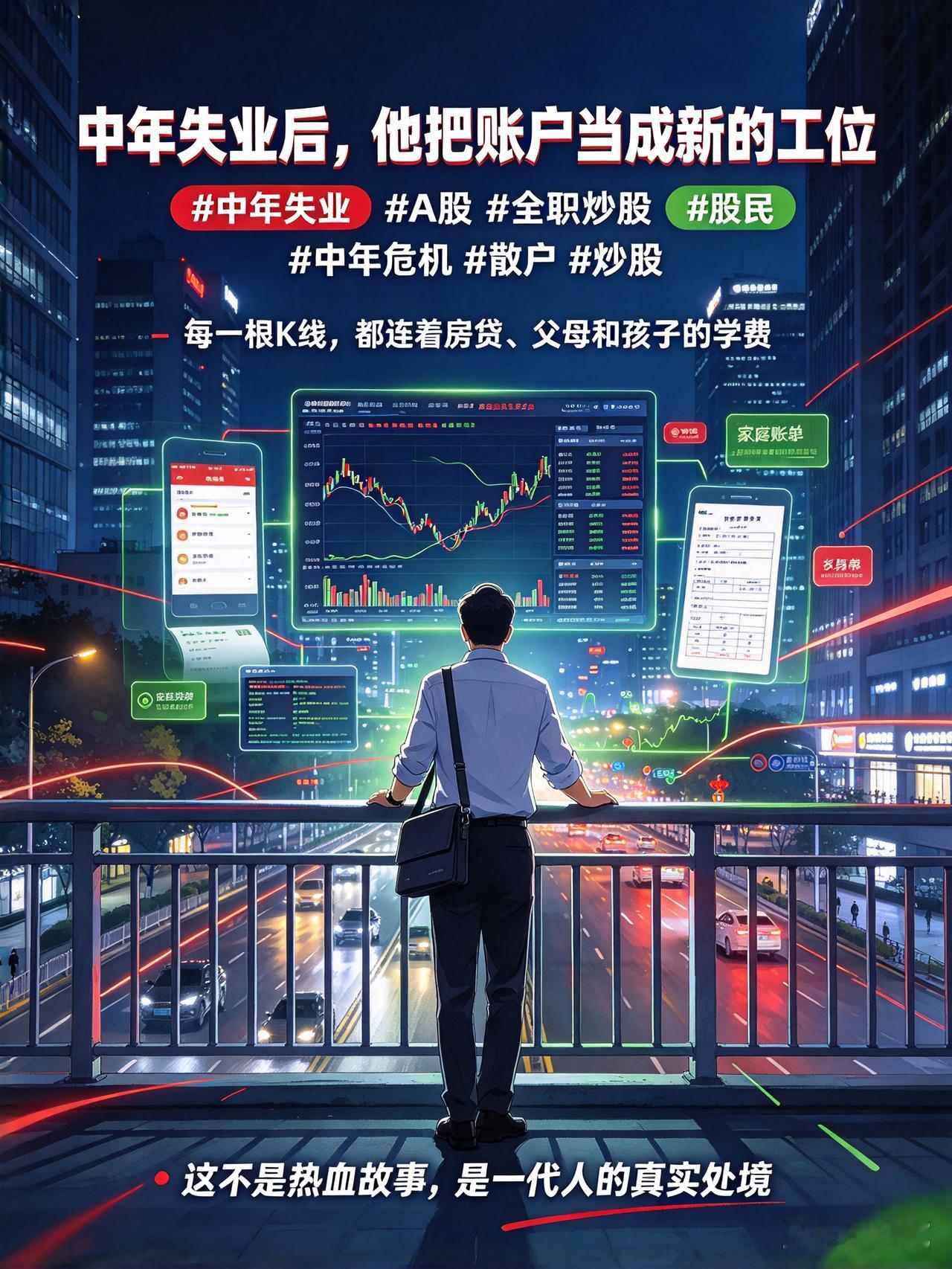 中年失业后，我把炒股当成了最后的归宿四十多岁被裁员的那天，我站在写字楼下，第一