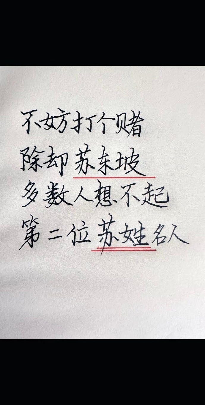 不妨打个赌，除却苏东坡，多数人想不起第二位苏姓名人。​​​