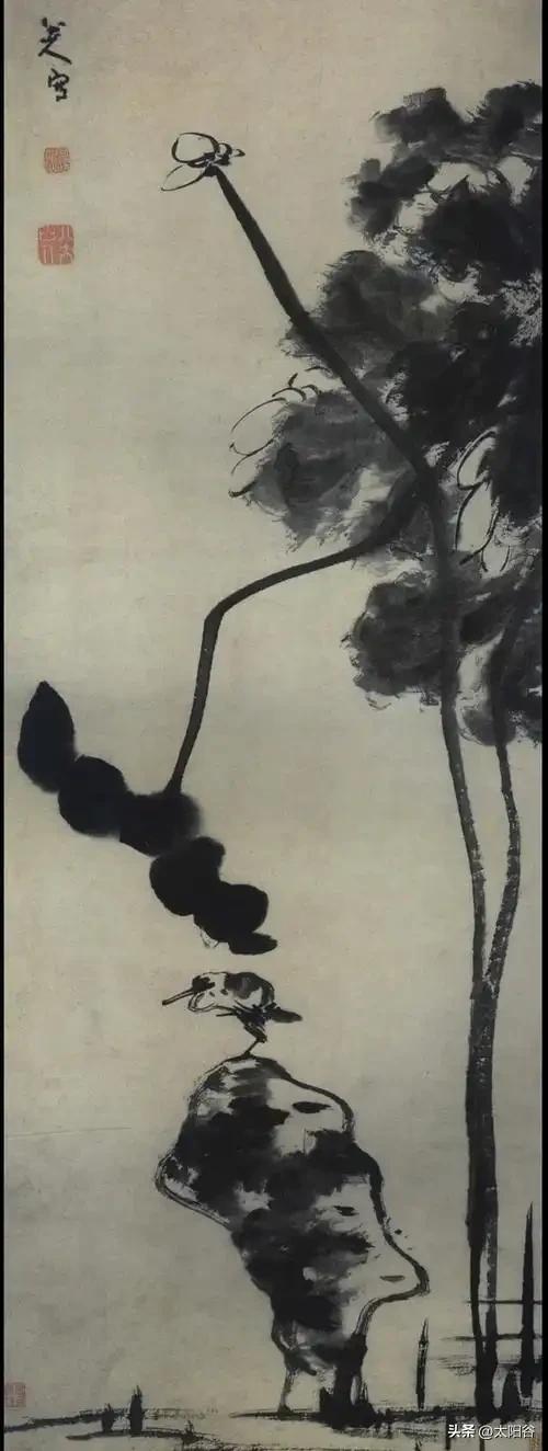 《八大山人枯荷的伞骨》七十二岁的我攥着半把漏雨的旧油纸伞，站在南昌八大山人纪念