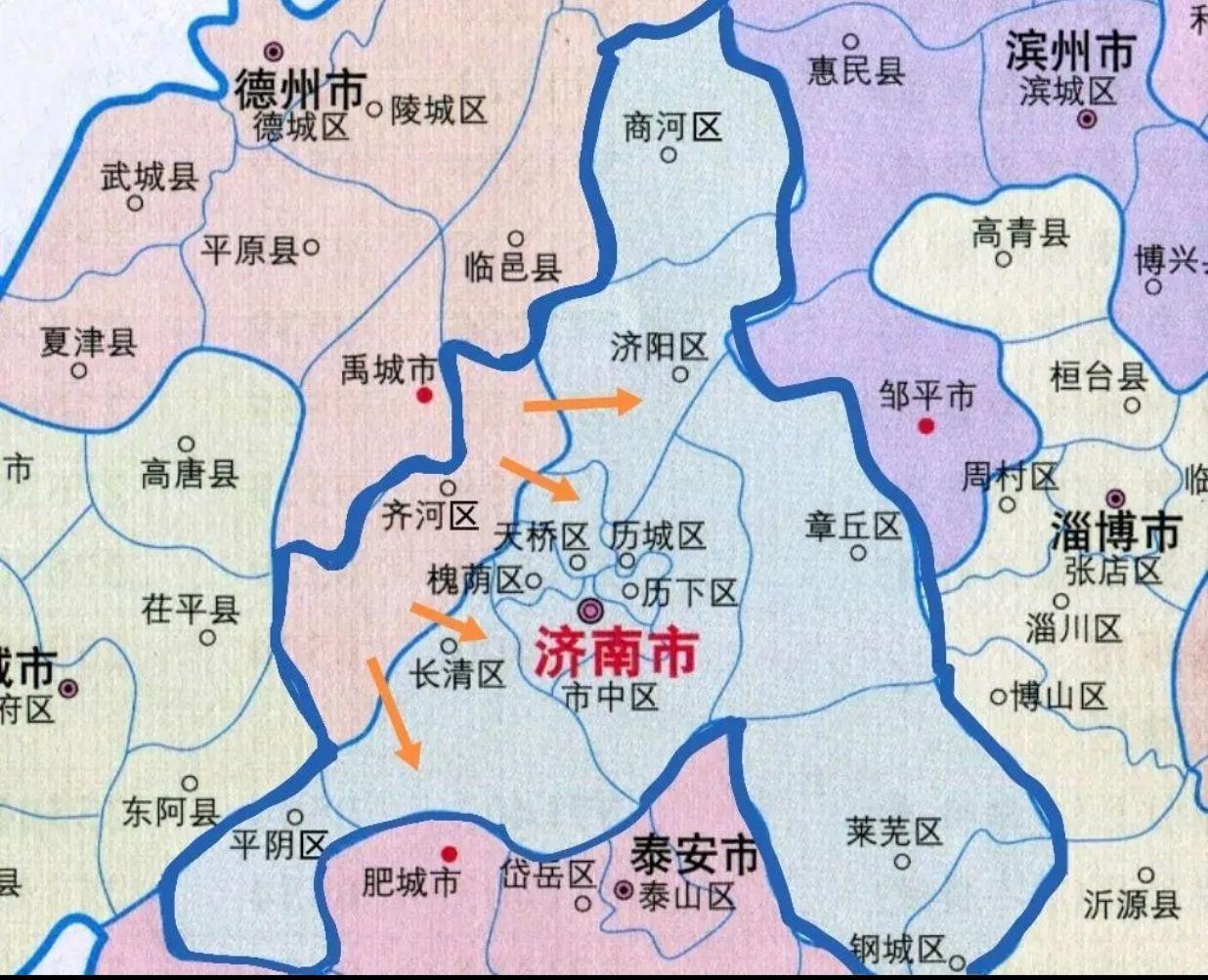 山东省会大济南该怎样扩张？如果我们把齐河划入济南，或许也可以再增加泰安市区，助