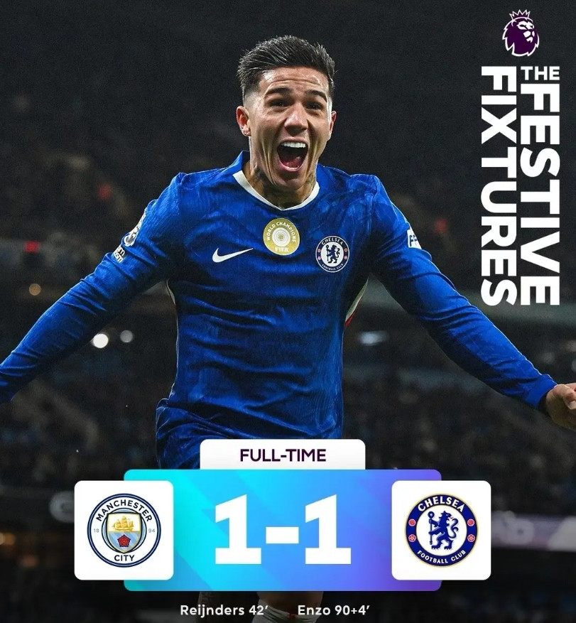 恩佐——阿森纳球迷都该感谢的男人！切尔西1-1曼城，恩佐为蓝军打进绝平一球，