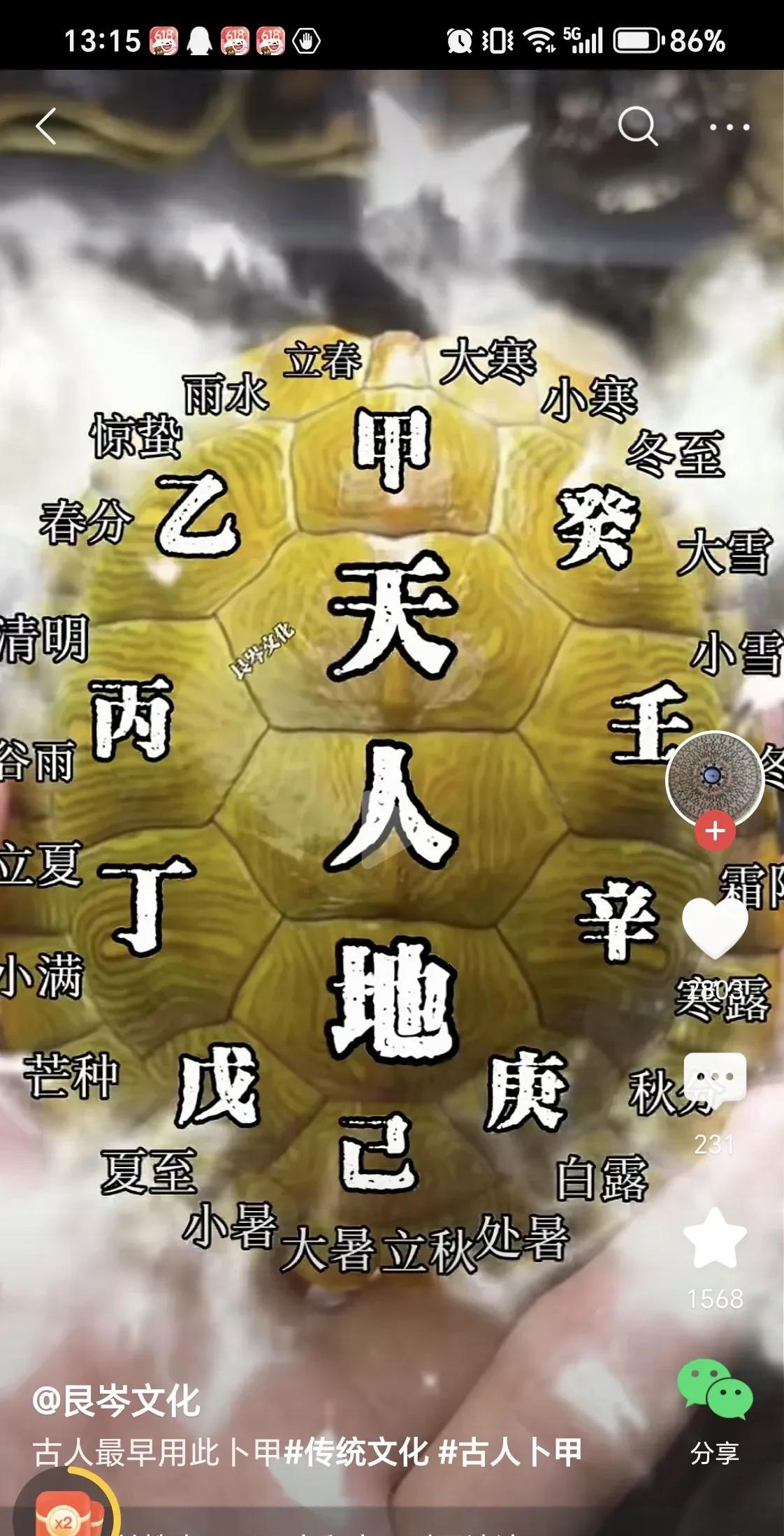 龟甲和天干地支有关系吗？网友晒出了龟甲与天干地支以及24节气之间的关系！龟甲