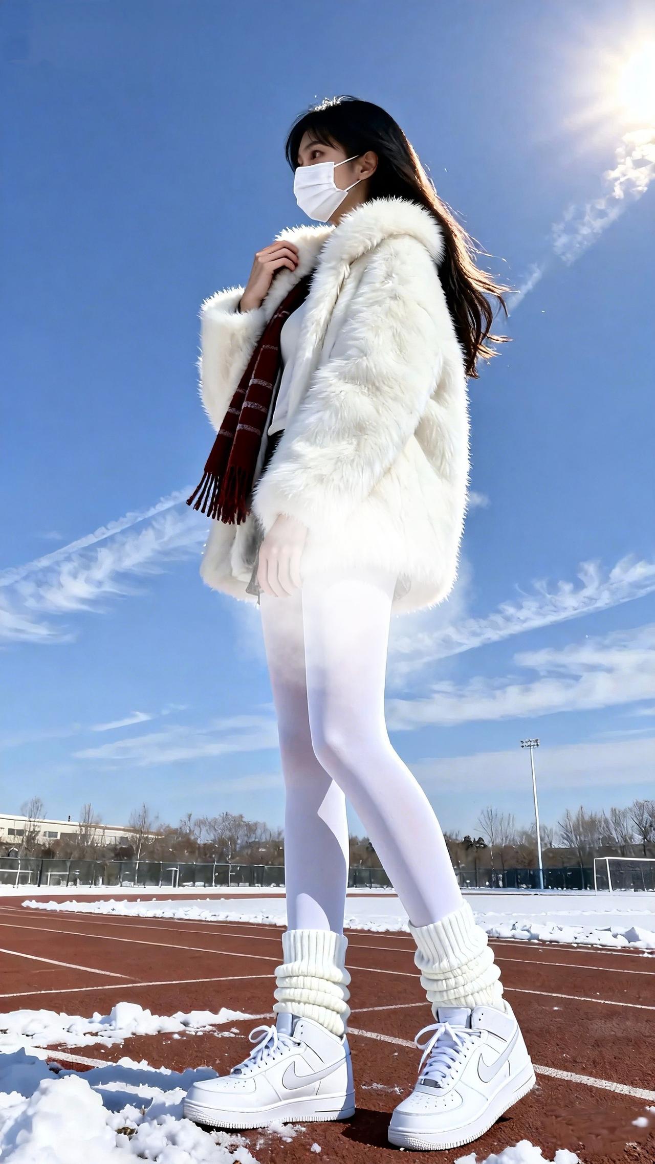 白色系穿搭青纯甜美冬日暖阳下的惬意时光过年穿什么户外拍照