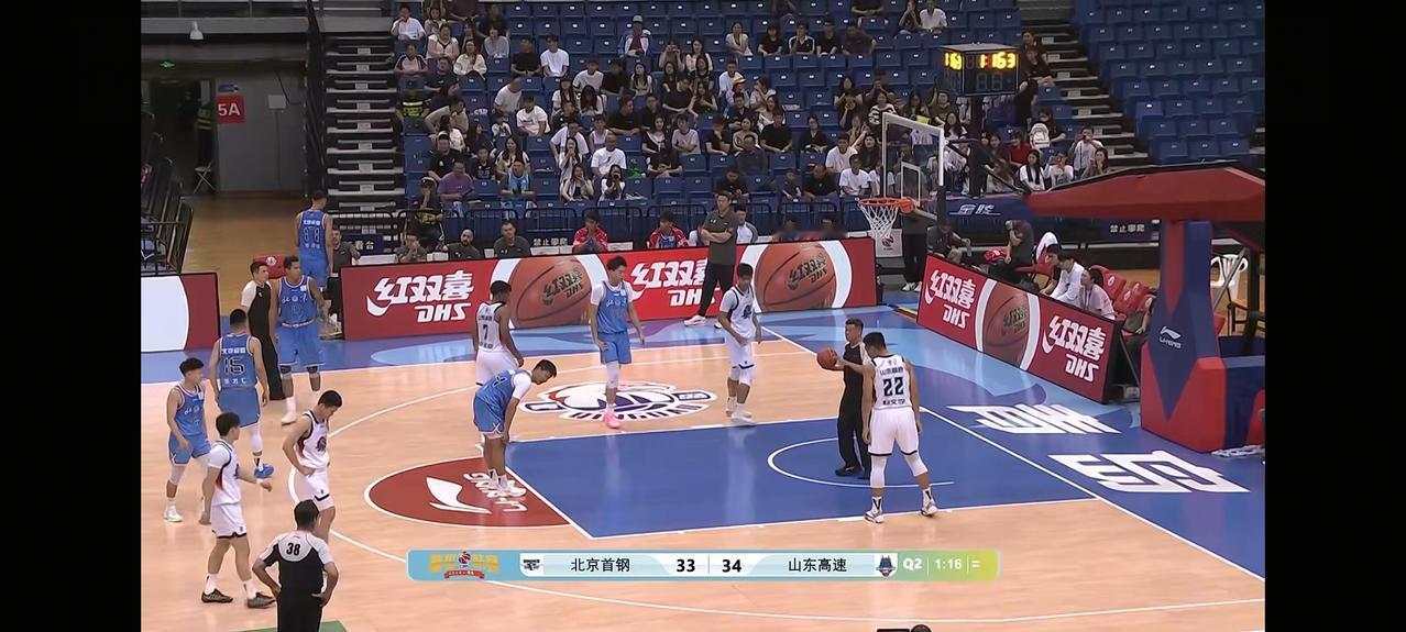 CBA夏季联赛青岛站山东高速上半场37：37战平北京北汽。双方都是国内球员出战，