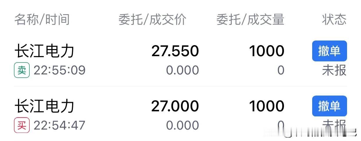 挂上今晚的委托单最近好多地方电价都在降。按照全国电价下降5%左右来估算，长江