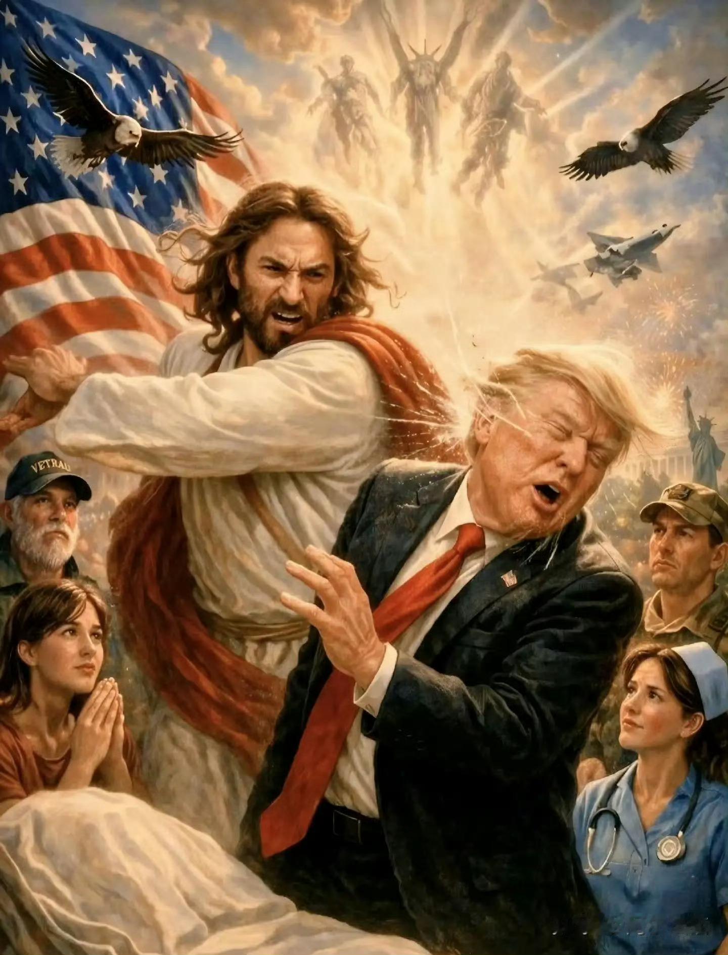 图一特朗普发的，图二图三网友恶搞