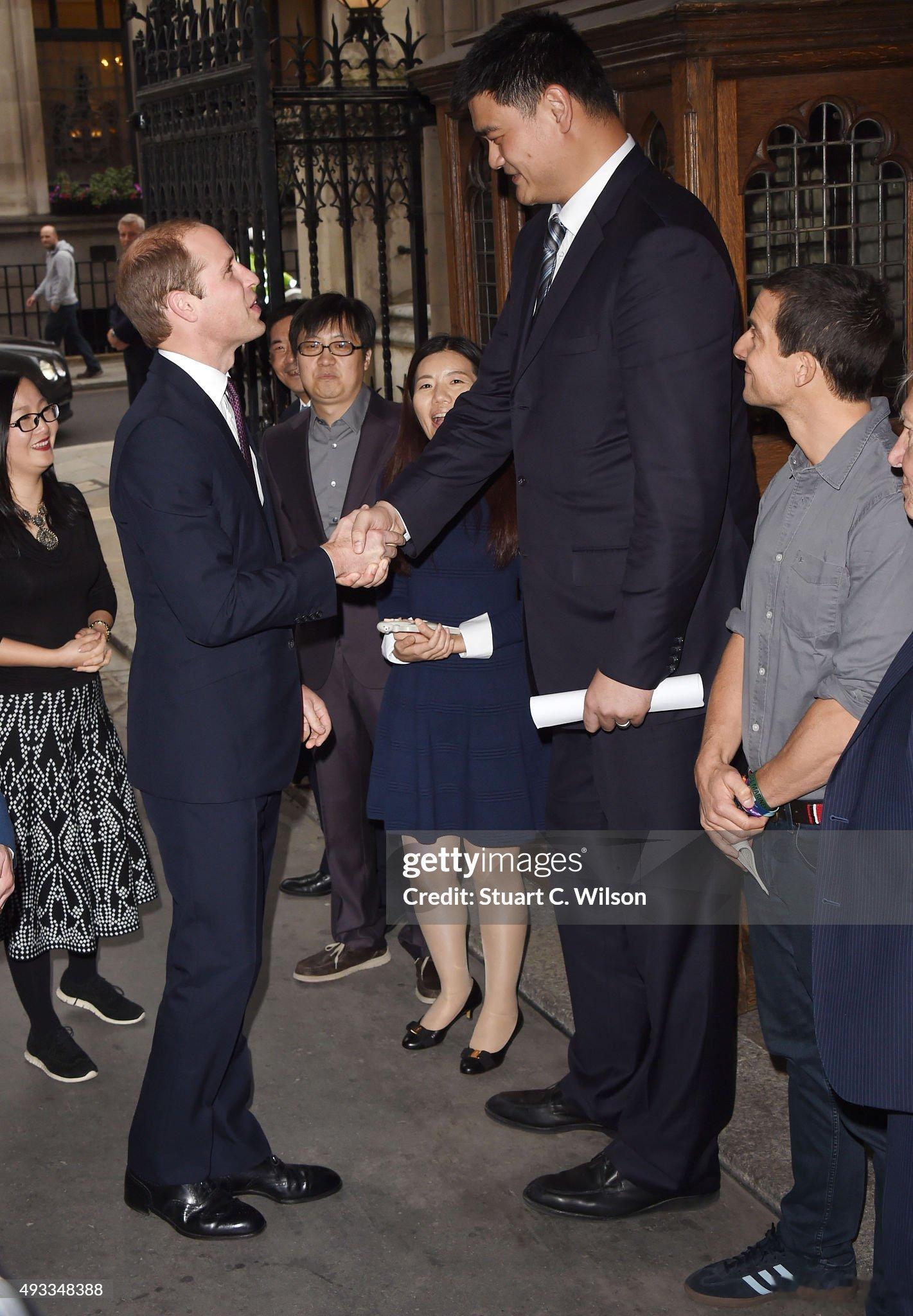 英国王室🇬🇧2015年10月19日，威廉王子在伦敦国王学院会见姚明，这身高