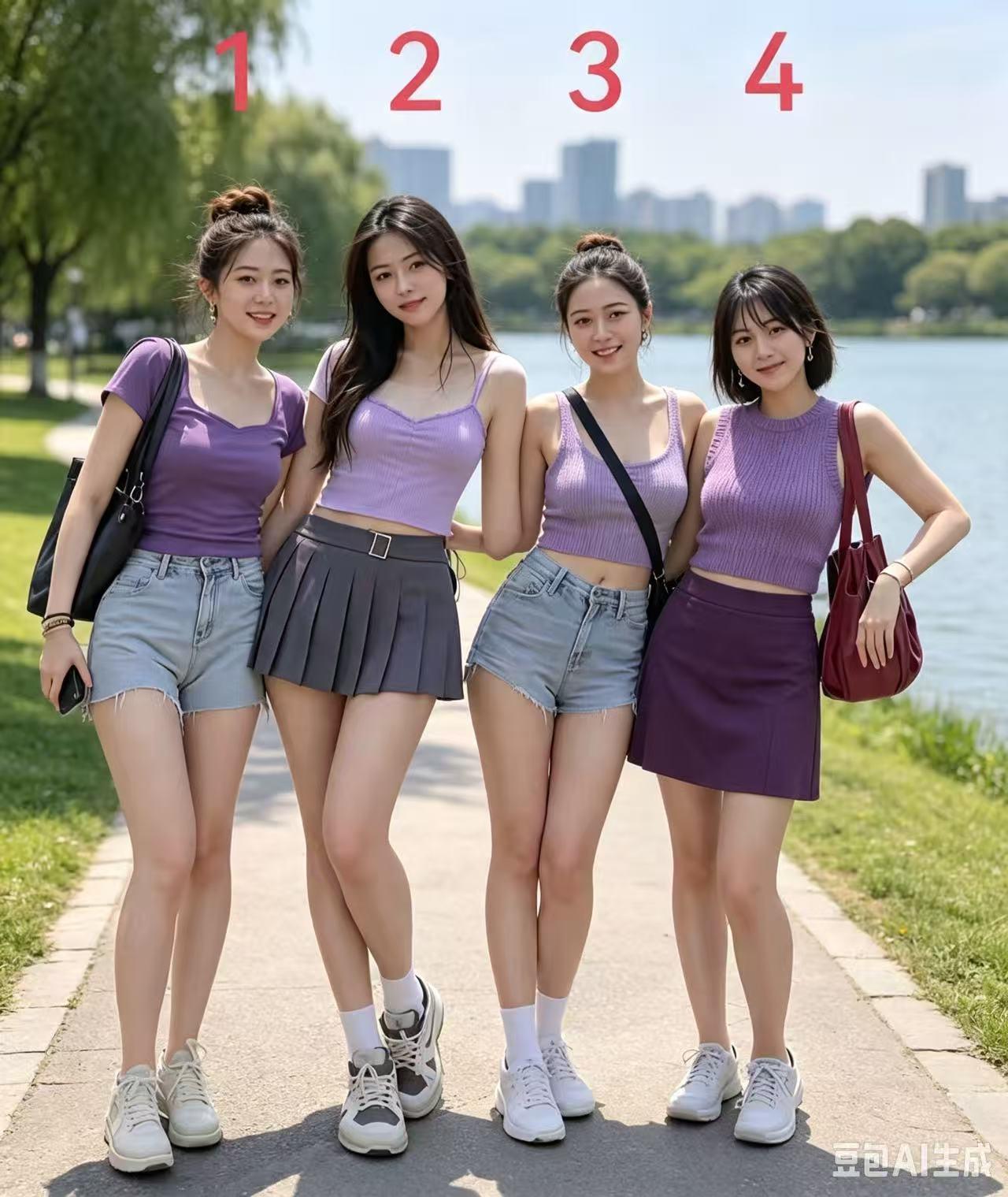 这女人和姑娘还是很好看出来的，认真观察不难发现，这四位美女，有一位是姑娘你能看出