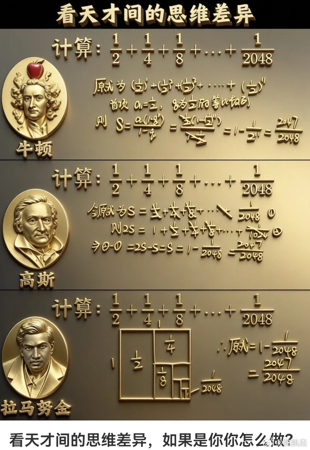 论天才间的思维差异，如果是你，这道题你怎么解？
