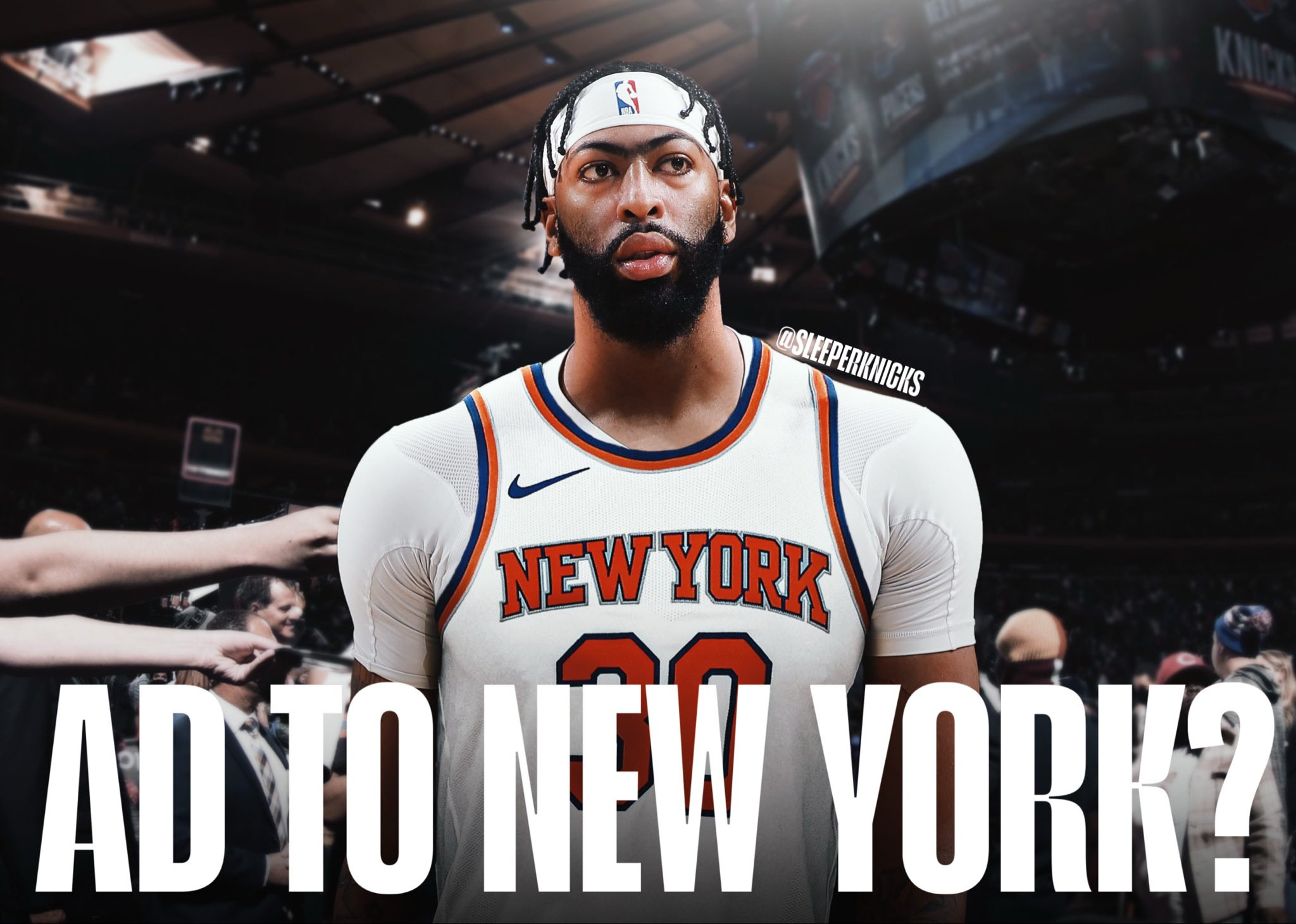 来看看这组模拟的三方交易，给浓眉送到尼克斯！尼克斯得到：浓眉+贾登哈维+布莱登威