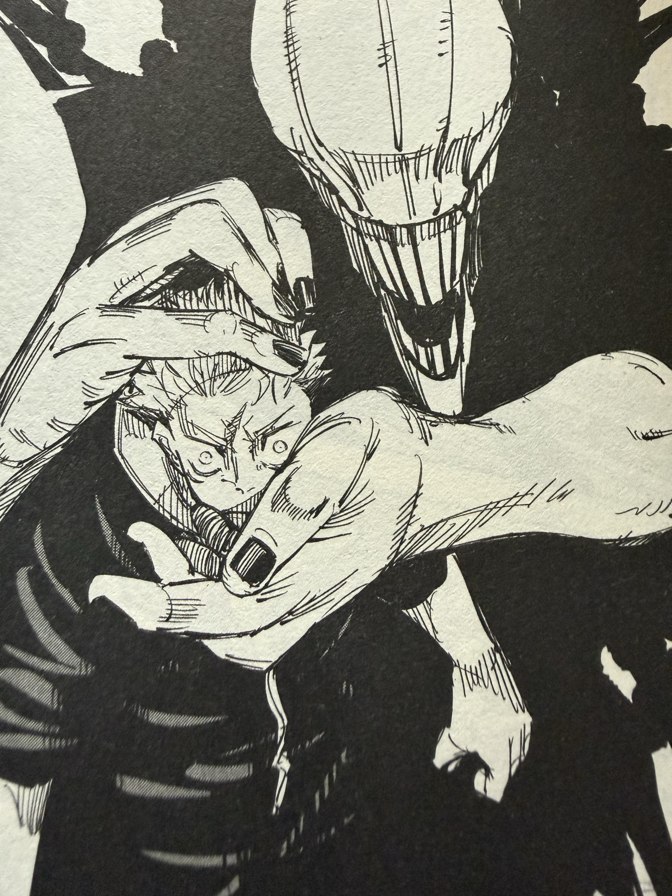 《咒术回战》漫画与动画。这一段动画并没有给宿傩面部特写而是拉远镜头的背...