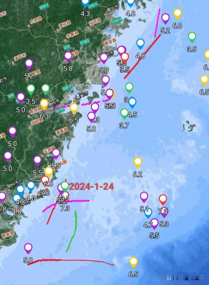 广东沿海地震带又再发地震了，24日23时16分汕头市南澳县海域发3.1级地震，3