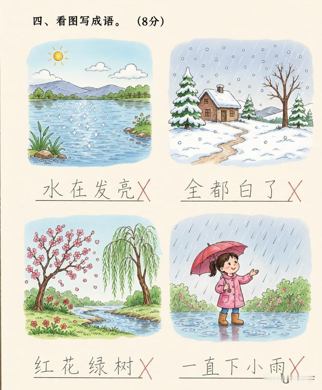 看图写成语，把我也考熟了！