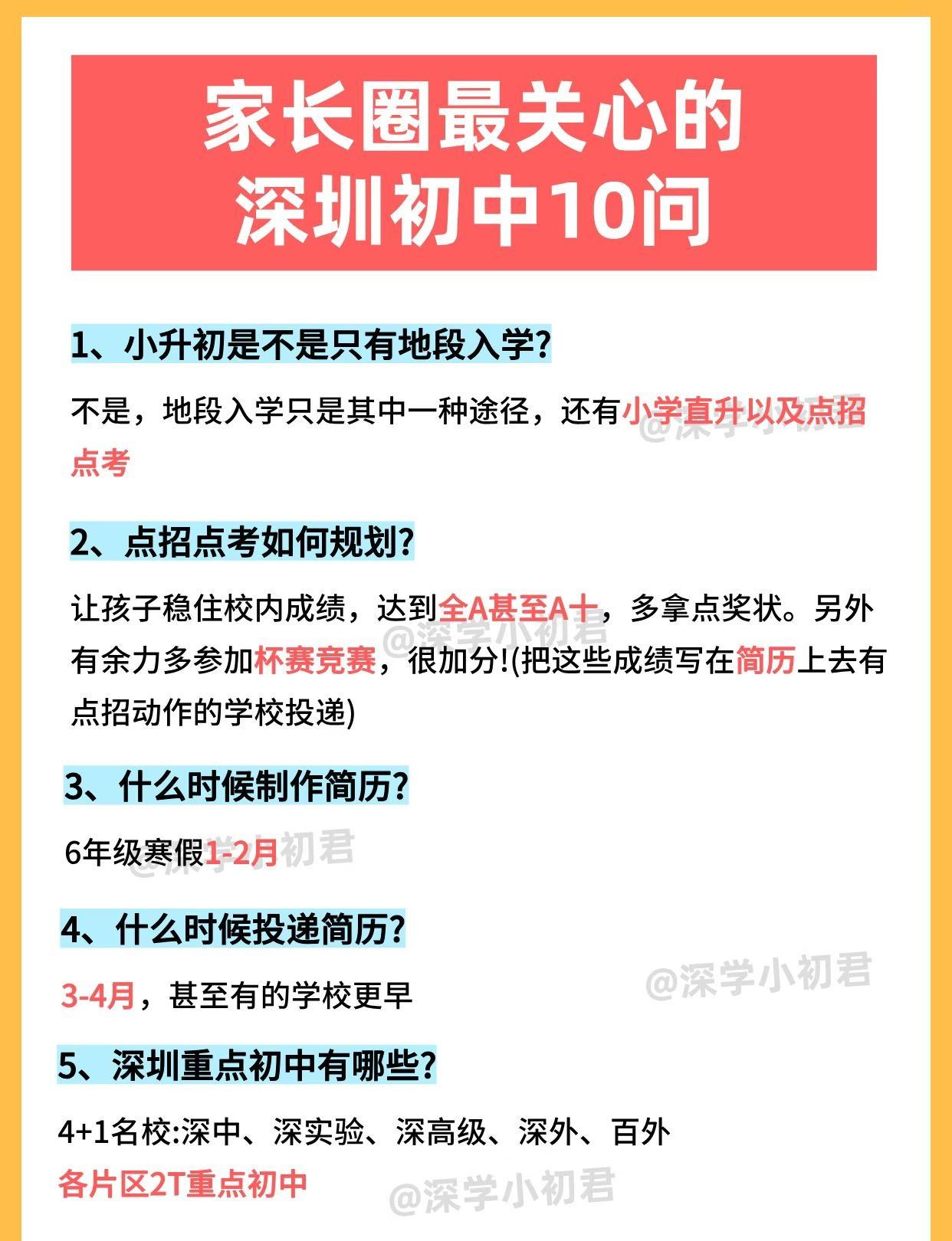 深圳初中最关心的10问！你中了几个？深圳小学深圳小学生择校学业规划中