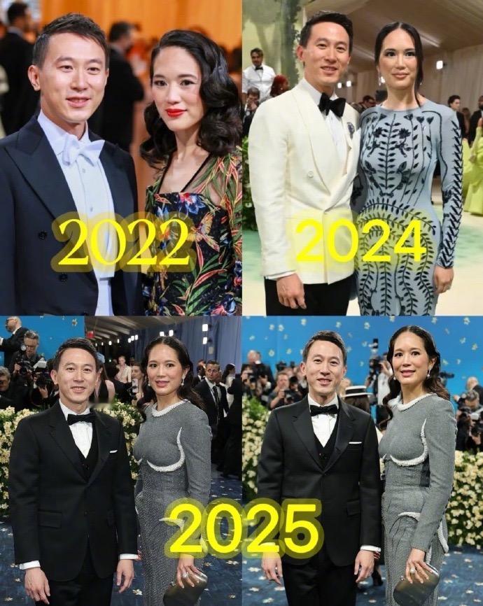 周受资夫妇又现身釜山晚会了~妻子现场气场依旧超强，有网友说周总在老婆旁边像个新兵