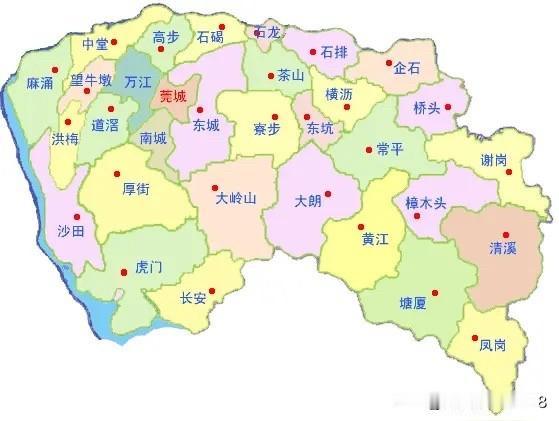东莞市是夹在深圳与广州两个一线城市之间的一个城市。北边接广州，南边挨深圳。可是靠