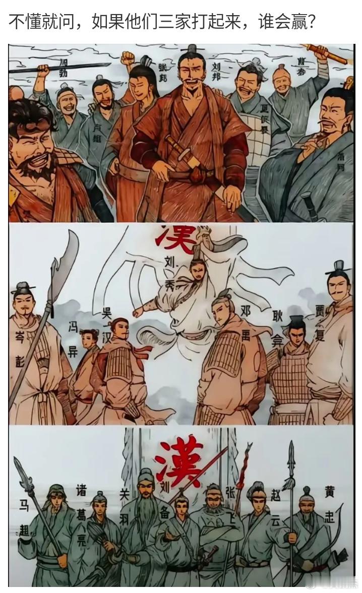 假如刘邦、刘秀、刘备阵营在一个时代，你们觉得哪个阵营能赢？